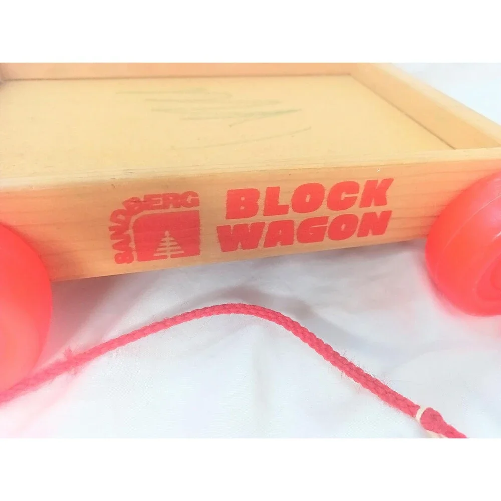 Vintage Wooden Sandberg Block Wagon